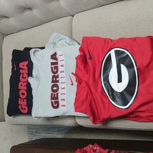 Men's Nike Georgia Bulldogs hoodies,lot of 3. Size Large. Red gray black.